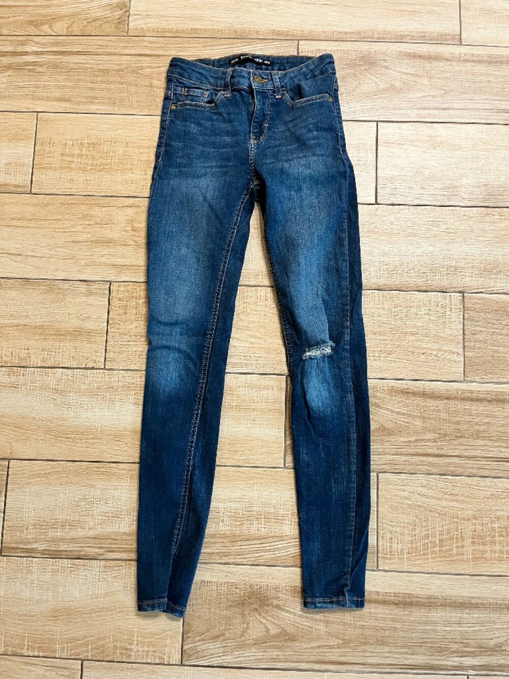 Womens Bershka Dark Denim Super Skinny Jeans - 2